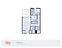 Inviting 2x2 Mansion A floor plan with two bedrooms, two baths, a cozy living area, and a private hot tub, spanning 735 sq ft.