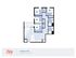 Modern 4-bedroom floor plan with open living area, functional kitchen, and private balconies in Oliv Tampa, 1030 sq ft.