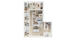 Modern 3-bedroom apartment floor plan featuring open-concept living and dining area, two stylish bathrooms, and a cozy kitchen layout.