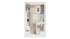 Chic and compact 3D floor plan showcasing a modern studio apartment with an open living area, cozy bedroom, efficient kitchenette, and sleek bathroom.