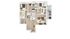 Elegant apartment floor plan with 3 bedrooms, spacious living room, modern kitchen, and charming balcony with seating area.