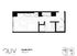 Chic Studio VIP A floor plan with an open layout, modern kitchen, and cozy bathroom, covering 391 sq ft at Oliv Tucson.