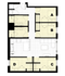 Modern 4-bedroom apartment floor plan featuring open living space and two bathrooms, with convenient kitchen layout.