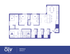 Modern 2D floor plan, 5x3 Lite A layout featuring spacious living area, well-appointed kitchen, five bedrooms with three bathrooms, and convenient laundry space, totaling 1305 sq. ft.