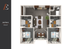 Modern 2x2 Flat A floor plan showcasing 926 sq. ft. with two spacious bedrooms, a cozy living area, stylish kitchen, and two elegant bathrooms.