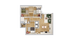 Inviting floor plan showcasing 3 bedrooms, an elegant living area, and a modern kitchen with warm wood flooring.