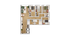 Modern 3D floor plan showcasing three cozy bedrooms, a stylish open-concept living and dining area, and a spacious kitchen for entertaining.