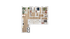 Modern L-shaped floor plan with four cozy bedrooms, open-plan living area, and sleek kitchen design.