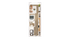 Chic studio apartment floor plan showcasing an open living area, cozy sleeping space, modern kitchen, and compact bathroom.