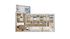 Modern floor plan showcasing 4 bedrooms, spacious living room, contemporary kitchen, and a private balcony with a jacuzzi.