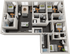 Modern 3D floor plan showcasing 5 spacious bedrooms, an inviting open-concept living area, and a sleek kitchen design.