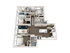 Modern floor plan featuring 3 spacious bedrooms, a sleek open-concept kitchen with island, cozy living room with natural light, and elegant bathrooms.