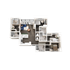 3D floor plan showcasing a contemporary 3-bedroom apartment with an open-concept kitchen and living area, featuring two modern bathrooms and elegant wooden flooring.