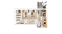 Modern 2D floor plan showcasing 4 bedrooms, a stylish open living area, contemporary kitchen, and a luxurious balcony with jacuzzi.