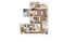 Elegant 3-bedroom floor plan with a spacious open kitchen, cozy living area, luxurious bathrooms, and a relaxing outdoor hot tub space.