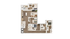 Elegant floor plan showcasing five bedrooms, open-concept living area, modern kitchen, and three bathrooms.
