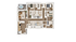 Elegant floor plan showcasing 5 bedrooms, expansive living area, modern kitchen, and private balcony with a luxurious hot tub.
