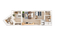 Contemporary floor plan featuring 2 bedrooms, spacious living room, modern kitchen, and stylish bathrooms.