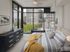 Floor to ceiling windows and ceiling fans