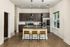 Island kitchen with stainless smart refrigerator and appliances