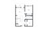 Contemporary one-bedroom apartment floor plan featuring a spacious living room, kitchen with island, bathroom, den, and balcony.