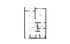 Contemporary apartment floor plan featuring one bedroom, spacious living room with balcony, and modern kitchen.