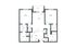 Modern apartment floor plan with two bedrooms, kitchen, and living area, featuring a balcony.
