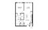 Modern 1-bedroom apartment floor plan featuring a cozy living area, efficient kitchen, and spacious bathroom.