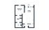 Modern apartment floor plan with 1 bedroom, a stylish open-concept living area and kitchen, a spacious bath, and a cozy balcony.