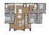 Detailed floor plan showcasing 3 bedrooms, an open kitchen, dining area, and living space with modern fittings.