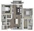 The WHISPERING | TWO BEDROOM, TWO BATH, 1147 TOTAL SF WITH BALCONY/PATIO