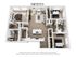 Elegant 3D floor plan showcasing a sophisticated apartment with two spacious bedrooms, an open-concept living and dining area, modern kitchen, two bathrooms, and ample storage space.