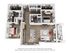 Modern floor plan with 2 bedrooms, open living area, sleek kitchen island, and two bathrooms, perfect for stylish living.