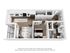 Modern 3D floor plan showcasing a cozy one-bedroom apartment with a sleek kitchen, inviting living room, and a private balcony, perfect for contemporary urban living.