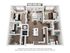 Modern open-concept 3D floor plan featuring two cozy bedrooms, a stylish kitchen with an island, and an inviting living room with balcony access.