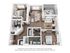 Modern 3D apartment floor plan showcasing 2 spacious bedrooms, an open kitchen with island, a cozy living area, chic dining space, and a stylish balcony.