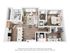 Modern 1-bedroom apartment floor plan with an open-concept kitchen, cozy living room, and private balcony in stylish layout.