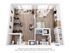 Modern 3D floor plan featuring a stylish studio apartment with a home gym, cozy living area, compact kitchen, and convenient laundry space.