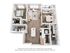 Bright 3D floor plan showcasing 2 bedrooms, modern kitchen with island, and inviting living space. Includes 2 bathrooms and laundry area.
