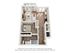Chic 3D floor plan showcasing a cozy one-bedroom apartment with a modern living room, compact kitchen, and inviting balcony.