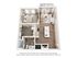 Modern 3D floor plan showcasing a cozy 1-bedroom apartment with a sleek open-concept kitchen and living area, spacious walk-in closet, and elegant bathroom. Perfect for urban living.