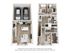 Modern 3D floor plan featuring 2 bedrooms, a spacious living and dining area, and a sleek kitchen with a dual-car garage.