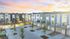 Exterior of homes at sunset