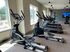 Bright and modern gym with treadmills, ellipticals, and large windows.