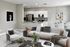 Modern open-concept living space featuring a stylish kitchen with sleek appliances, a cozy seating area with elegant decor, and a chic dining setup.