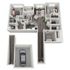 Spacious apartment floor plan with three bedrooms, living room, kitchen, and garage.