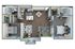 Stunning floor plan of a modern two-bedroom apartment with open concept living room, dining area, and kitchen.