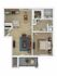 Cozy one-bedroom apartment floor plan with open kitchen, dining area, spacious living room, and private balcony.