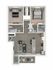 Spacious urban apartment floor plan featuring two bedrooms, two bathrooms, a modern kitchen, and an inviting living room with a balcony.