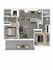 Modern open-plan apartment floor plan with two bedrooms, a spacious living room, kitchen with island, two bathrooms, and a large balcony.